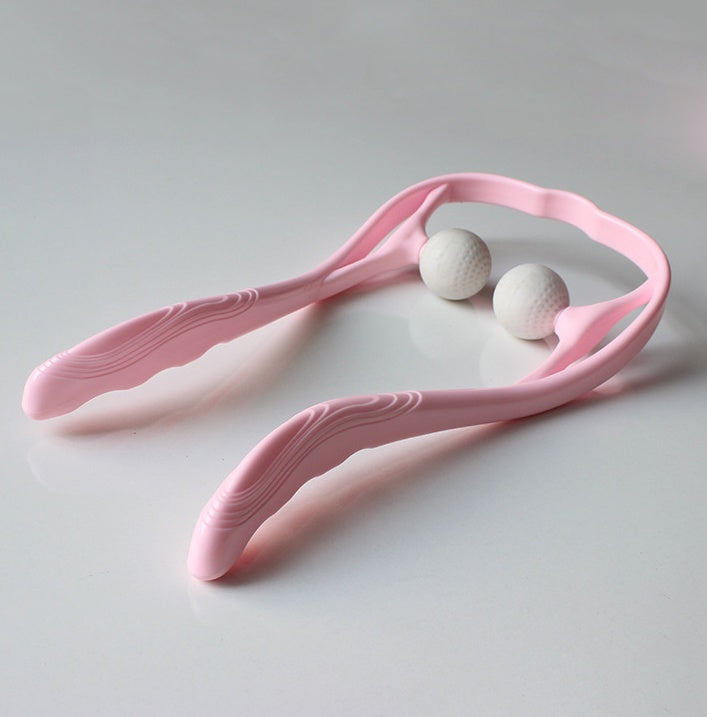U-Shaped Neck and Shoulder Massager with Dual Handles and Roller Balls