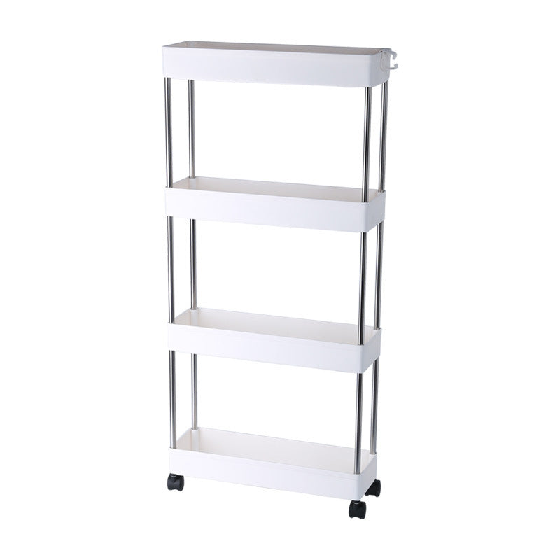 Space-Saving White Rolling Storage Cart