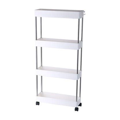 Space-Saving White Rolling Storage Cart