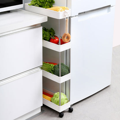 Space-Saving White Rolling Storage Cart