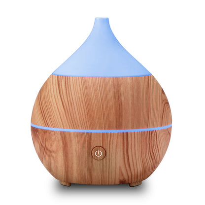 Natural Wood Grain Teardrop Essential Oil Diffuser for Aromatherapy & Humidification