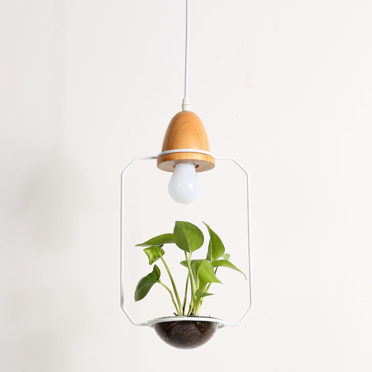 wooden teardrop hanging planter Teardrop Hanging Light Fixture With Integrated Planter