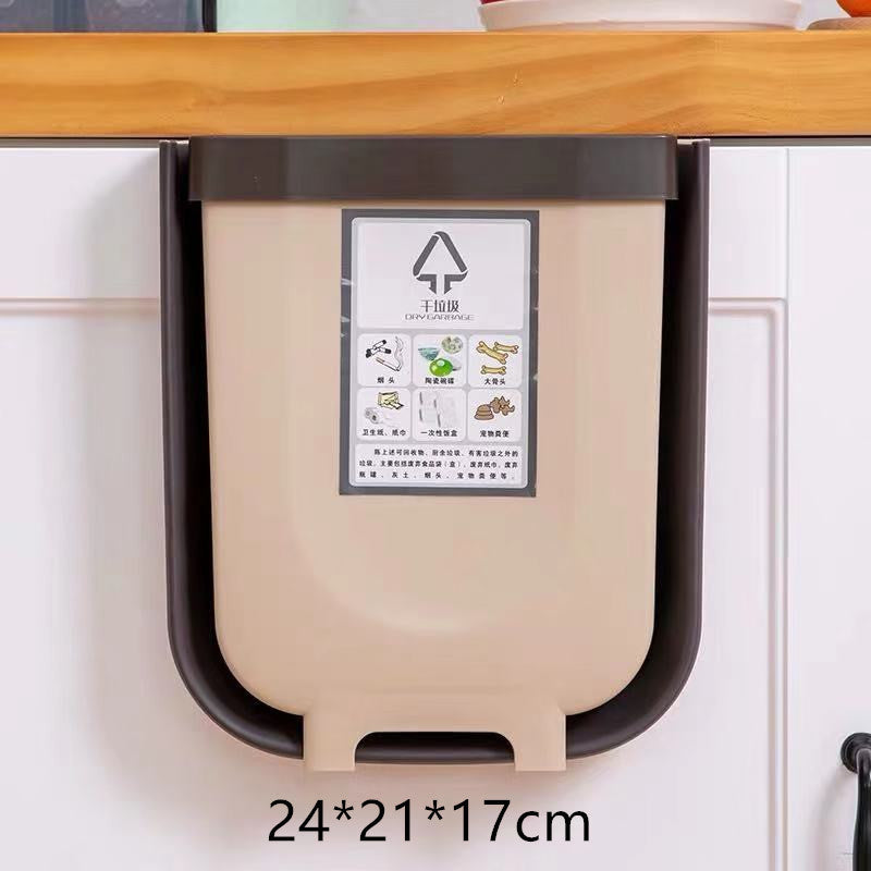 Collapsible Hanging Trash Bin for Kitchen Cabinets - Space-Saving & Eco-Friendly