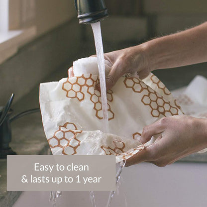 Eco-Friendly Reusable Beeswax Food Wraps - Teal Nature Patterns