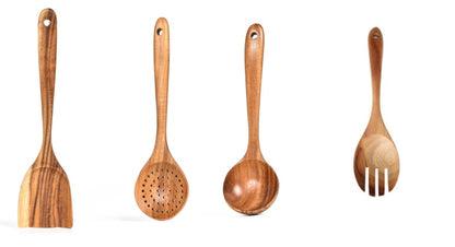 Eco-Friendly Wooden Kitchen Utensils Set - Sustainable & Durable