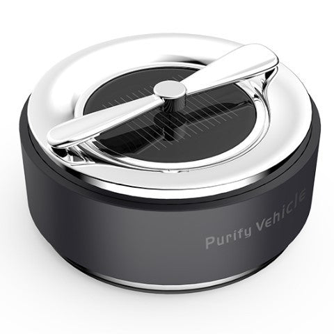 Solar-Powered Portable Air Purifier in Black and Silver
