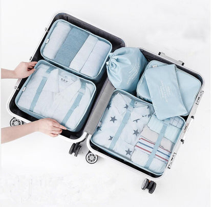Light Blue Travel Packing Cubes Set for Organized and Eco-Friendly Packing