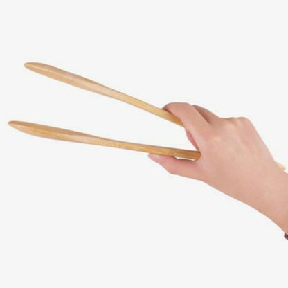 Eco-Friendly Bamboo Salad Tongs - Sustainable Kitchen Utensil