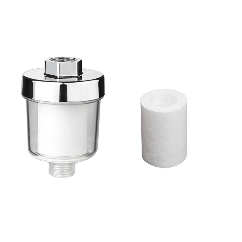 Eco-Friendly Water-Saving Shower Filter in Silver and White