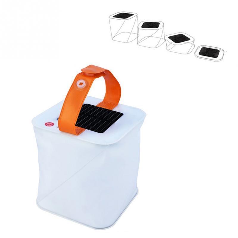 Solar Cube Lantern with Orange Handle
