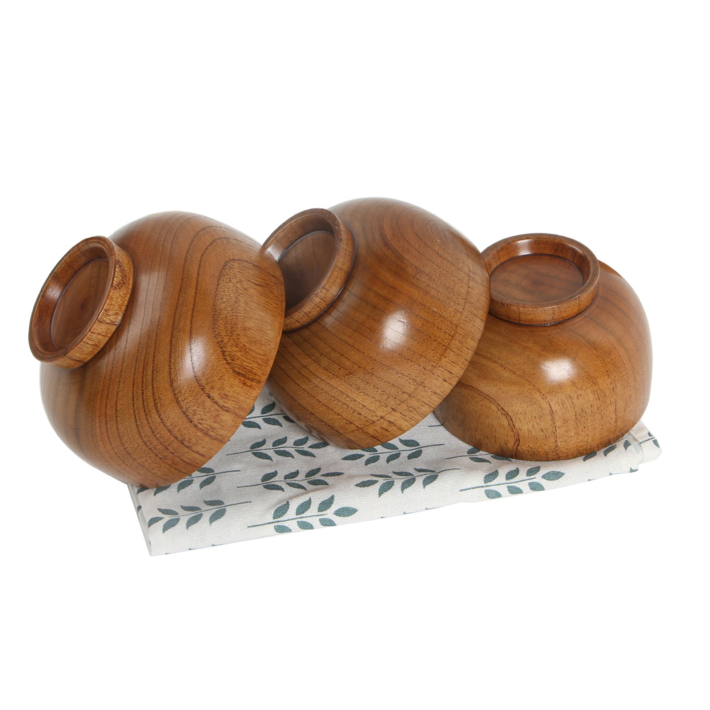Eco-Friendly Wooden Bowls and Cup Set - Natural, Stackable, Biodegradable