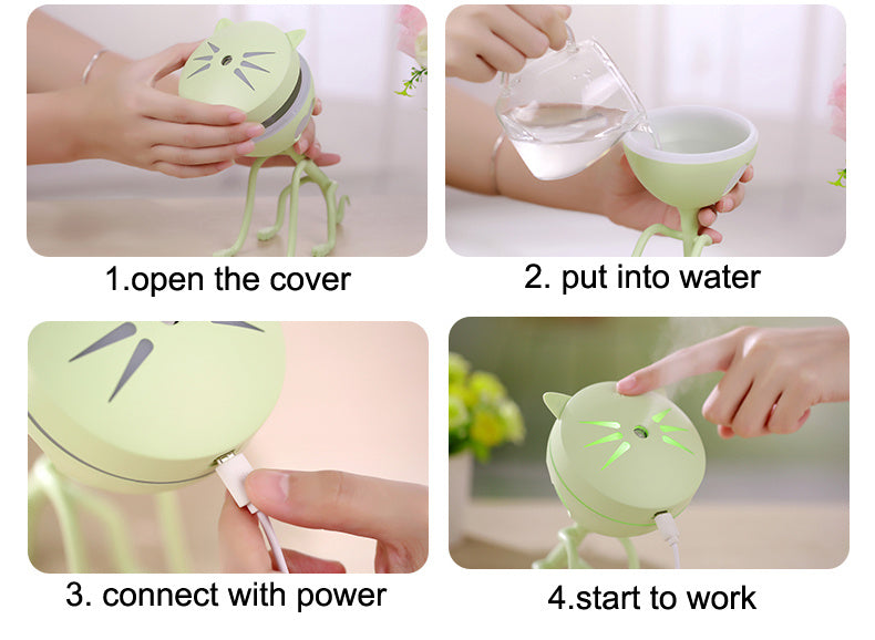 Cat Ear Design Humidifier - Compact, Eco-Friendly Air Quality Enhancer