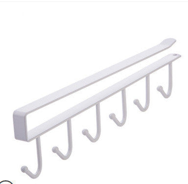 Space-Saving Under-Shelf Mug Holder - Black Metal Hook Rack