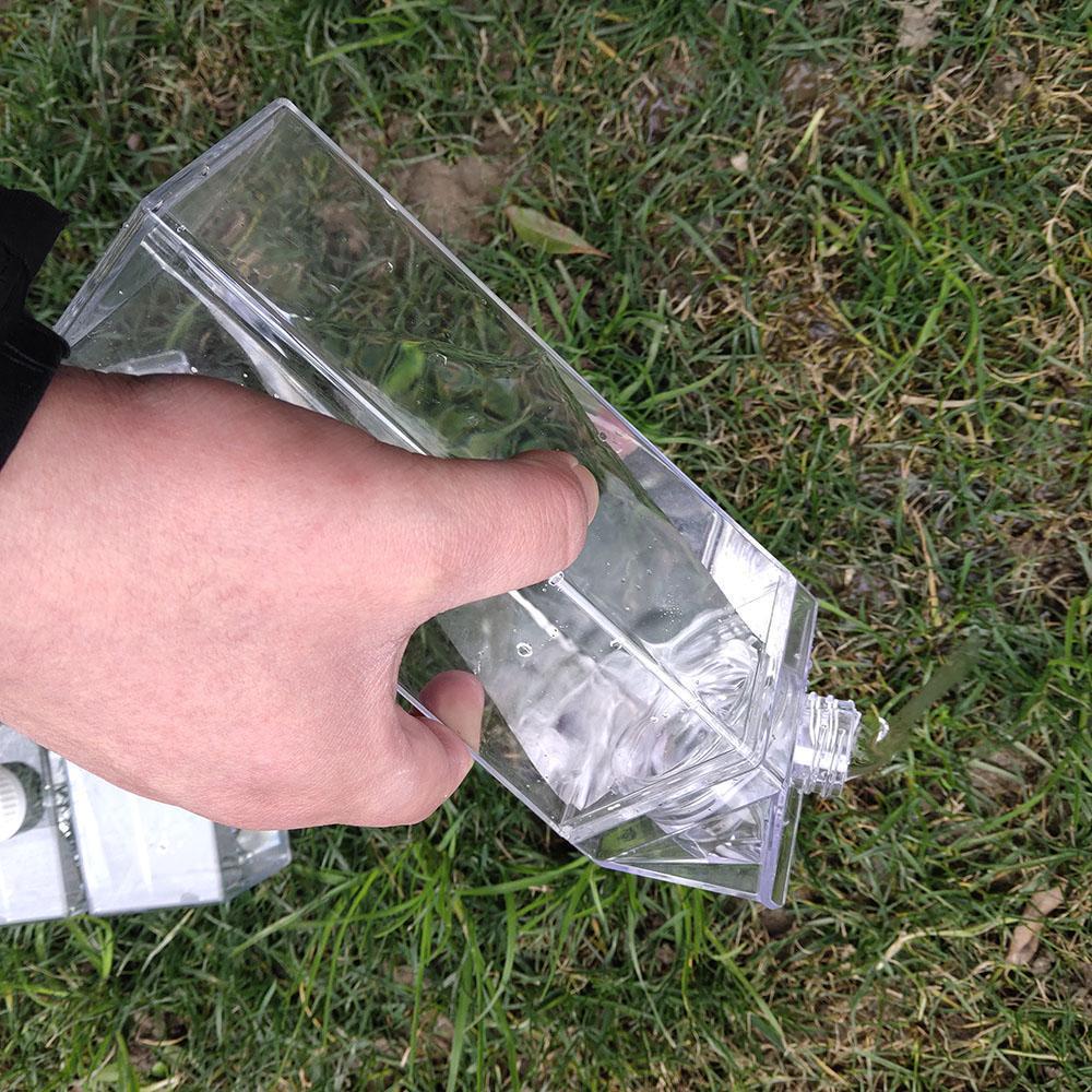 Transparent Rectangular Reusable Water Bottle - Eco-Friendly Hydration Solution