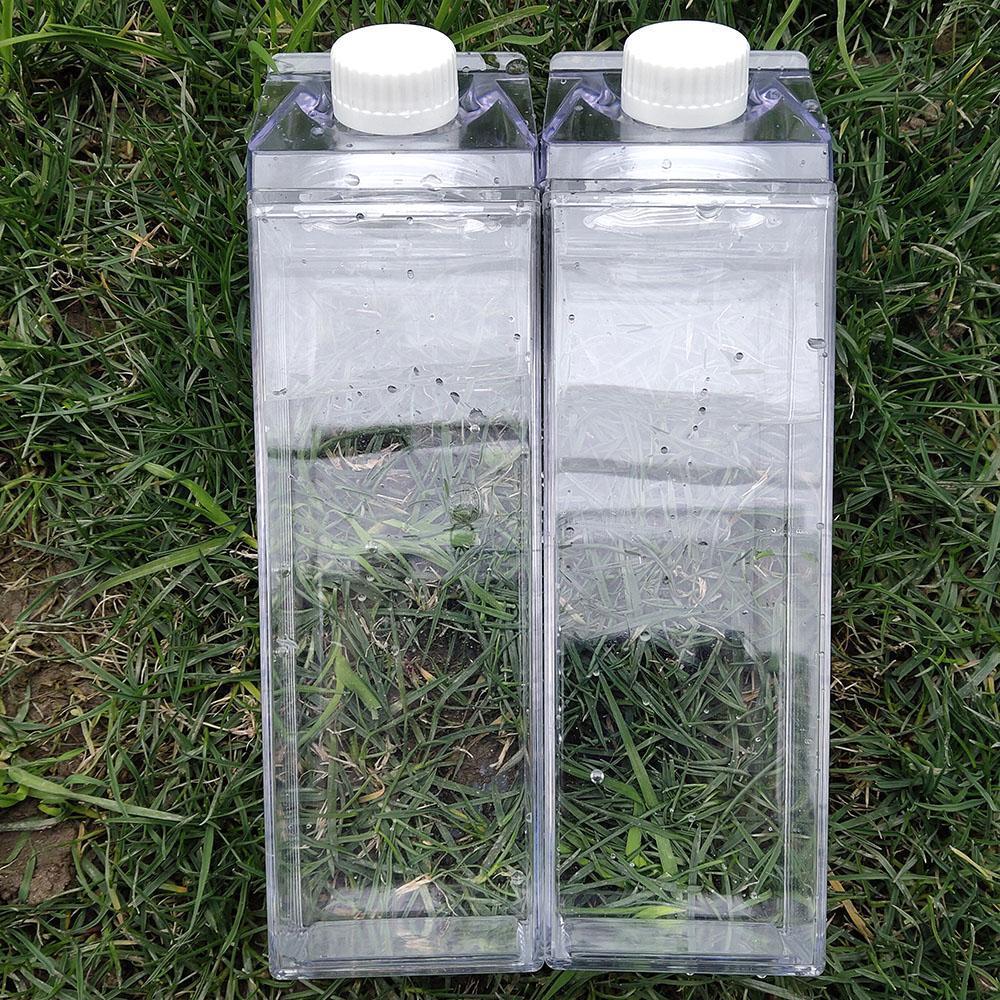 Transparent Rectangular Reusable Water Bottle - Eco-Friendly Hydration Solution