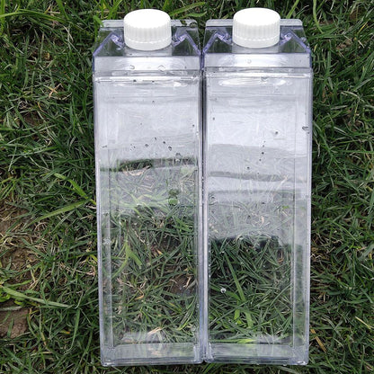 Transparent Rectangular Reusable Water Bottle - Eco-Friendly Hydration Solution