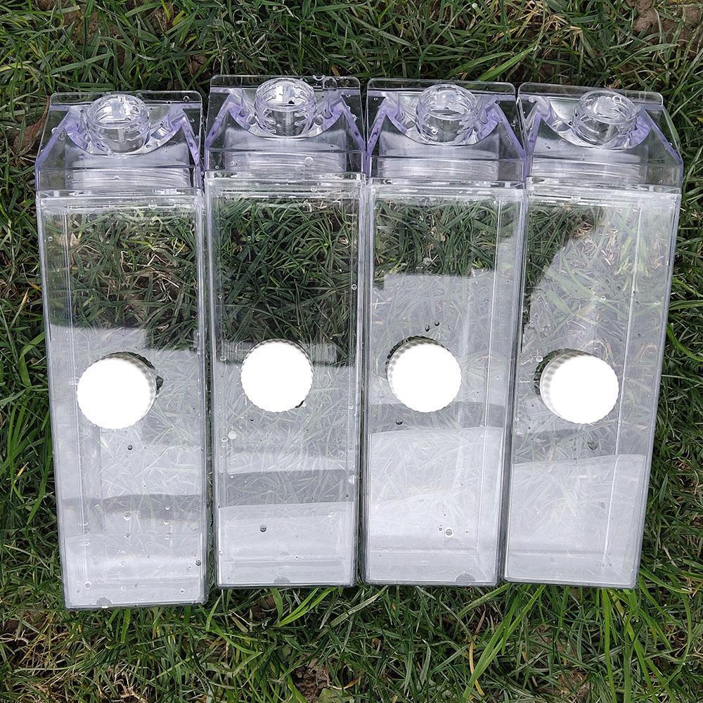 Transparent Rectangular Reusable Water Bottle - Eco-Friendly Hydration Solution