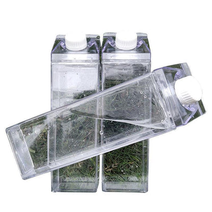 Transparent Rectangular Reusable Water Bottle - Eco-Friendly Hydration Solution