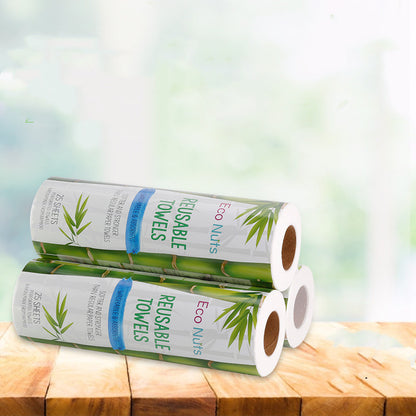 Eco-Friendly Reusable Bamboo Towels in Cylindrical Rolls