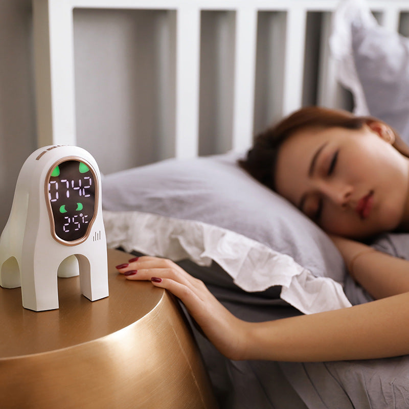 Energy-Efficient White Digital Alarm Clock with Eco-Friendly Design