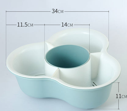 Eco-Friendly Clover Serving Tray with Multi-Compartment Design