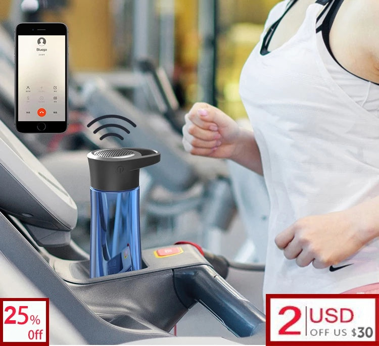 Smart sports water bottle with Bluetooth speaker and hands-free calling