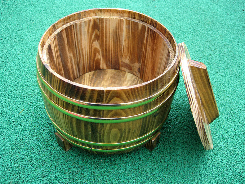 Eco-Friendly Wooden Barrel Rice Soaking Tub