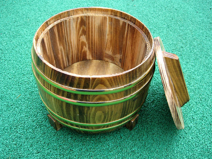 Eco-Friendly Wooden Barrel Rice Soaking Tub