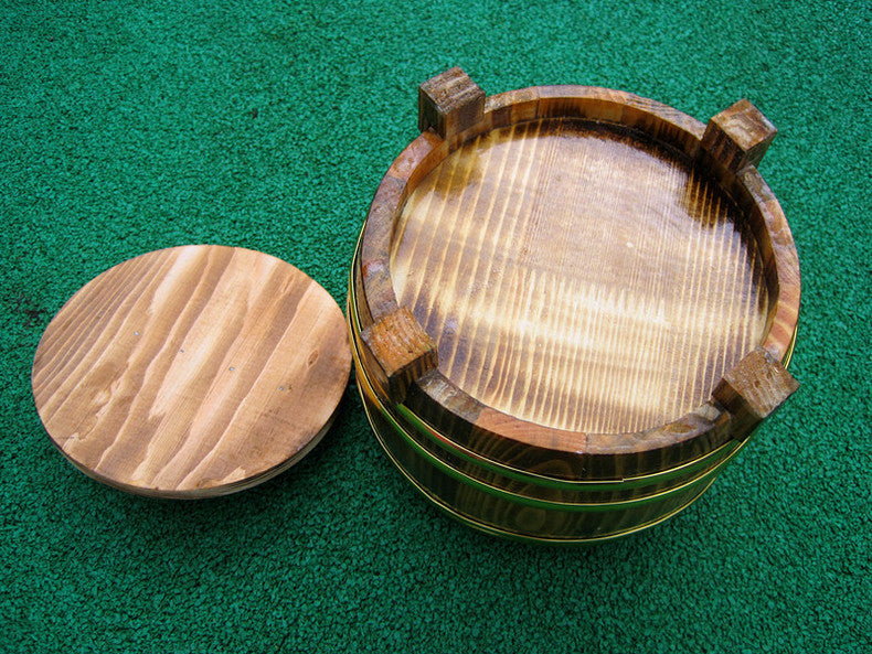 Eco-Friendly Wooden Barrel Rice Soaking Tub