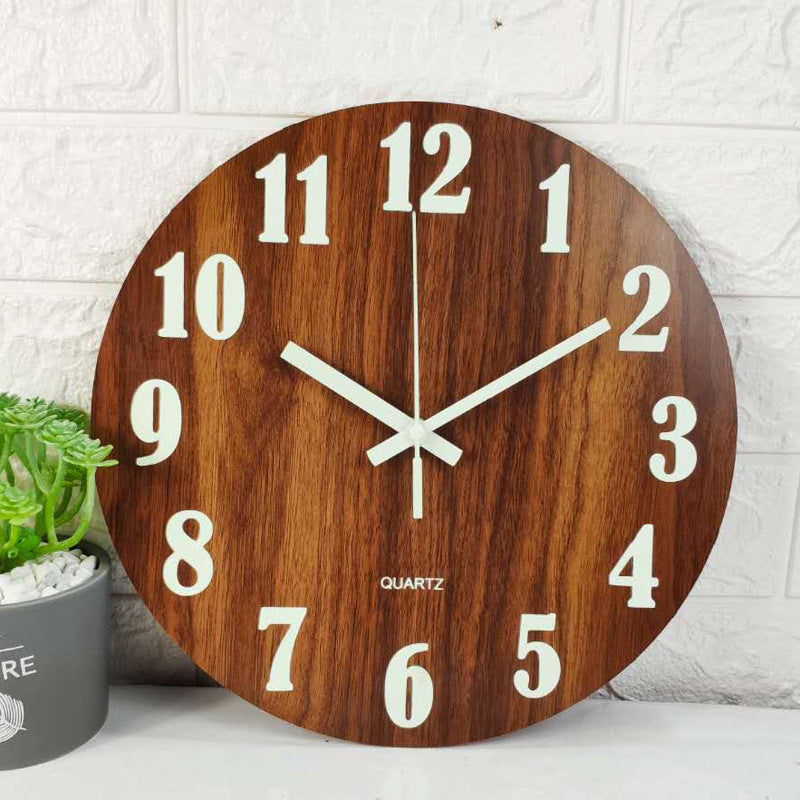 Glow in the Dark Wooden Wall Clock - Eco-Friendly Home Decor