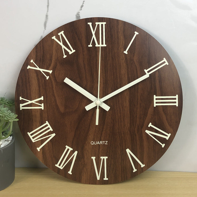 Glow in the Dark Wooden Wall Clock - Eco-Friendly Home Decor