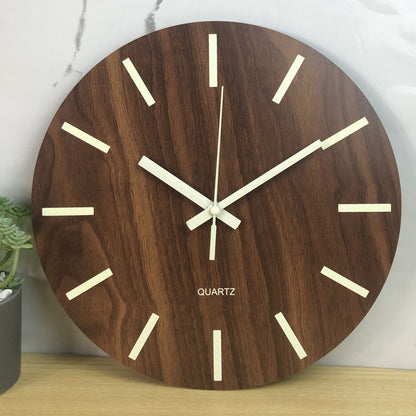 Glow in the Dark Wooden Wall Clock - Eco-Friendly Home Decor