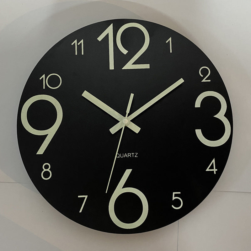 Glow in the Dark Wooden Wall Clock - Eco-Friendly Home Decor
