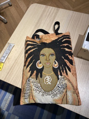Eco-Friendly Jacquard Heart Art Tote Bag