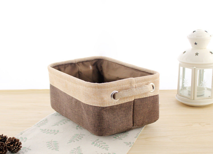 Eco-Friendly Blue Beige Rectangular Storage Baskets