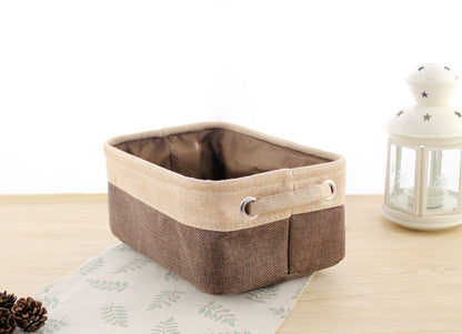 Eco-Friendly Blue Beige Rectangular Storage Baskets