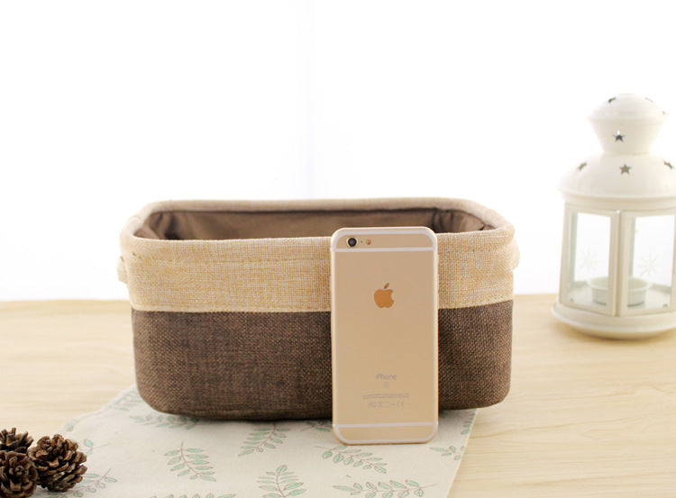 Eco-Friendly Blue Beige Rectangular Storage Baskets