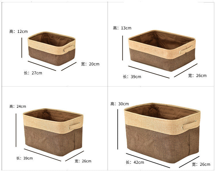 Eco-Friendly Blue Beige Rectangular Storage Baskets