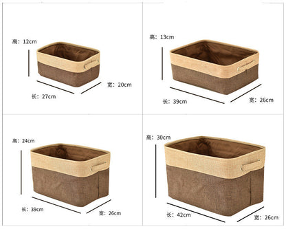 Eco-Friendly Blue Beige Rectangular Storage Baskets