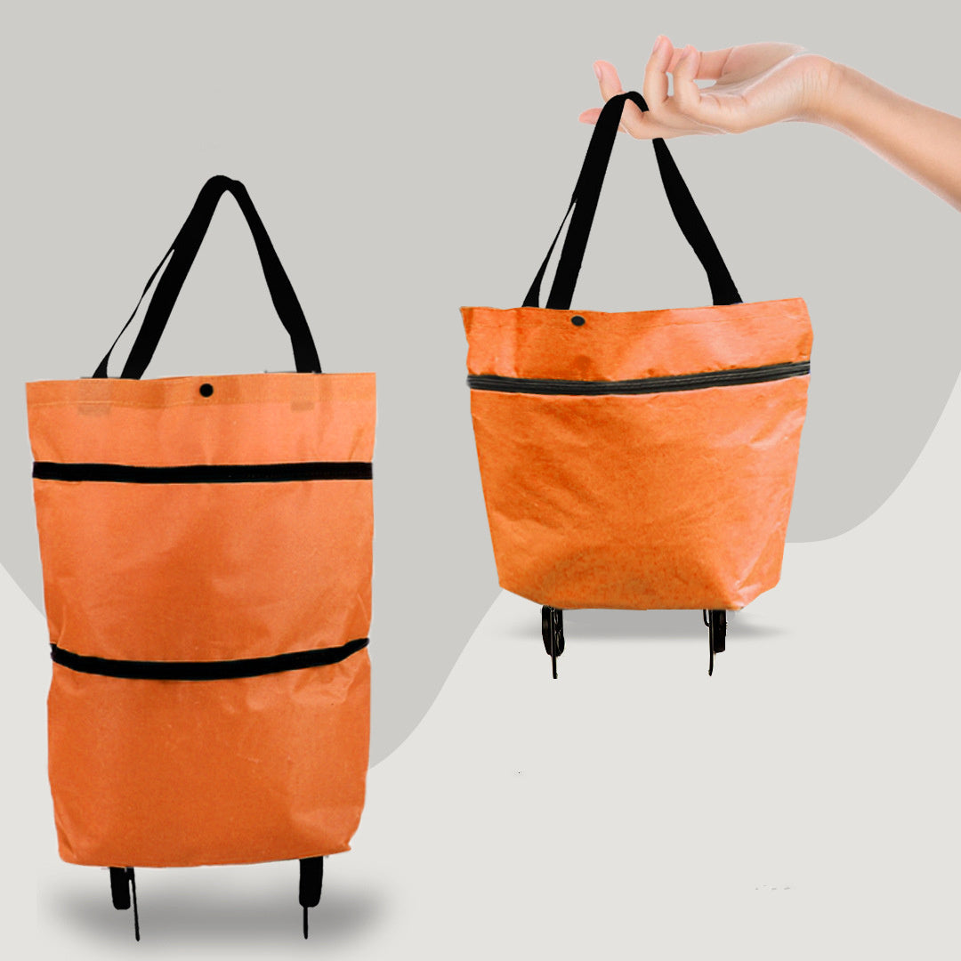 Eco-Friendly 2-in-1 Foldable Shopping Cart with Organizer