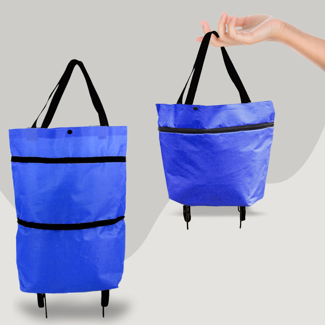 Eco-Friendly 2-in-1 Foldable Shopping Cart with Organizer