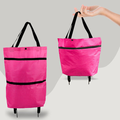 Eco-Friendly 2-in-1 Foldable Shopping Cart with Organizer