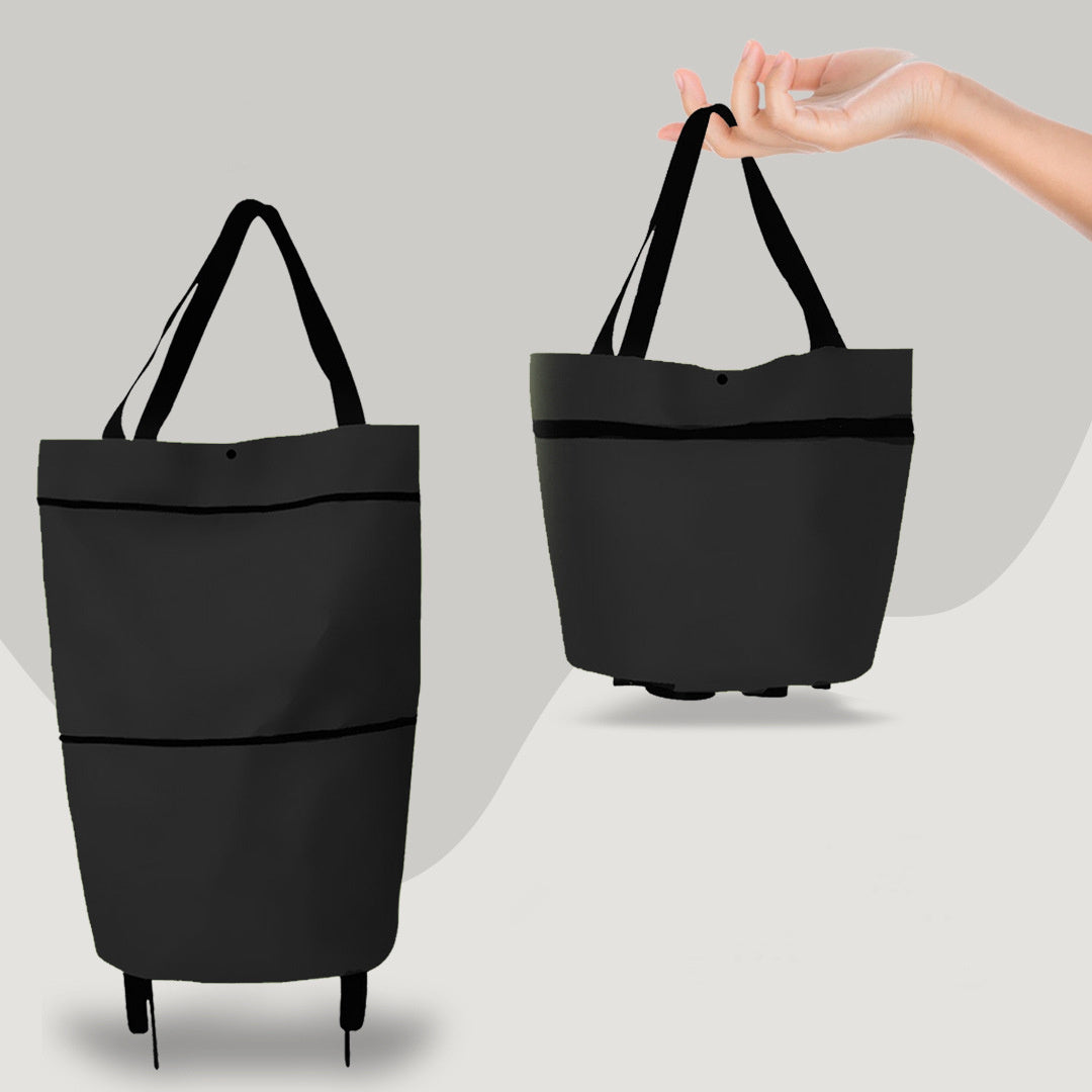 Eco-Friendly 2-in-1 Foldable Shopping Cart with Organizer