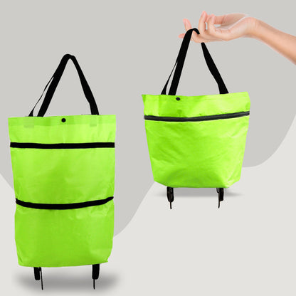 Eco-Friendly 2-in-1 Foldable Shopping Cart with Organizer