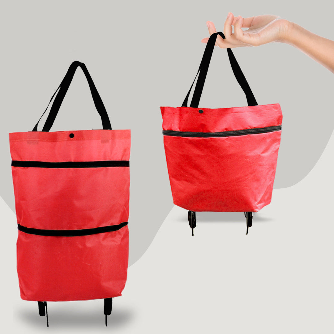 Eco-Friendly 2-in-1 Foldable Shopping Cart with Organizer