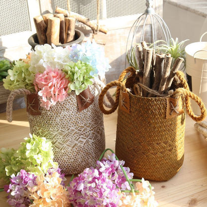 Eco-Friendly Woven Flower Pots - Natural Straw Design