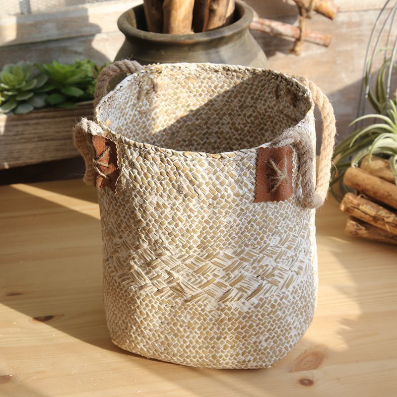Eco-Friendly Woven Flower Pots - Natural Straw Design