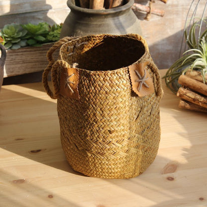 Eco-Friendly Woven Flower Pots - Natural Straw Design
