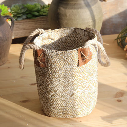 Eco-Friendly Woven Flower Pots - Natural Straw Design