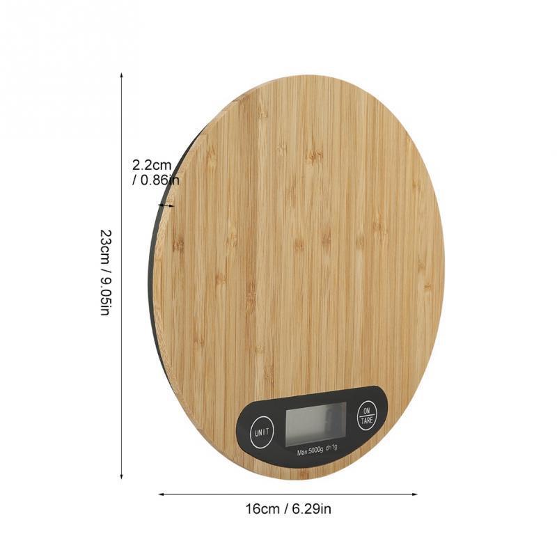 Eco-Friendly Bamboo Digital Kitchen Scale - Natural Wood Tone